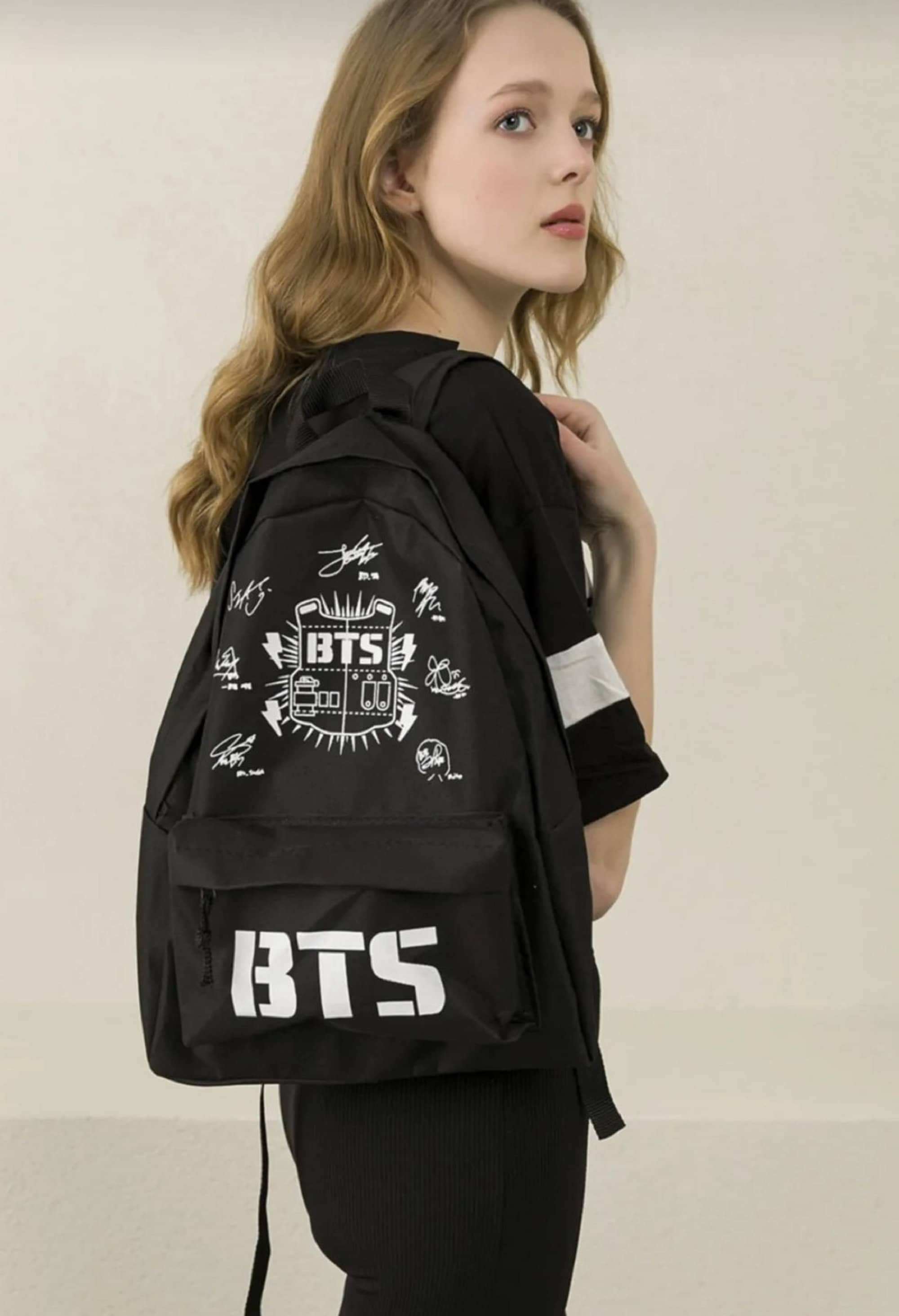 BTS Backpacks School Bag Kpop Backpack Bts Heart Printed Etsy