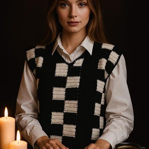 Gothic Knit Vest for Everyday Elegance - Wednesday Addams Inspired Clothing, Wednesday Vest