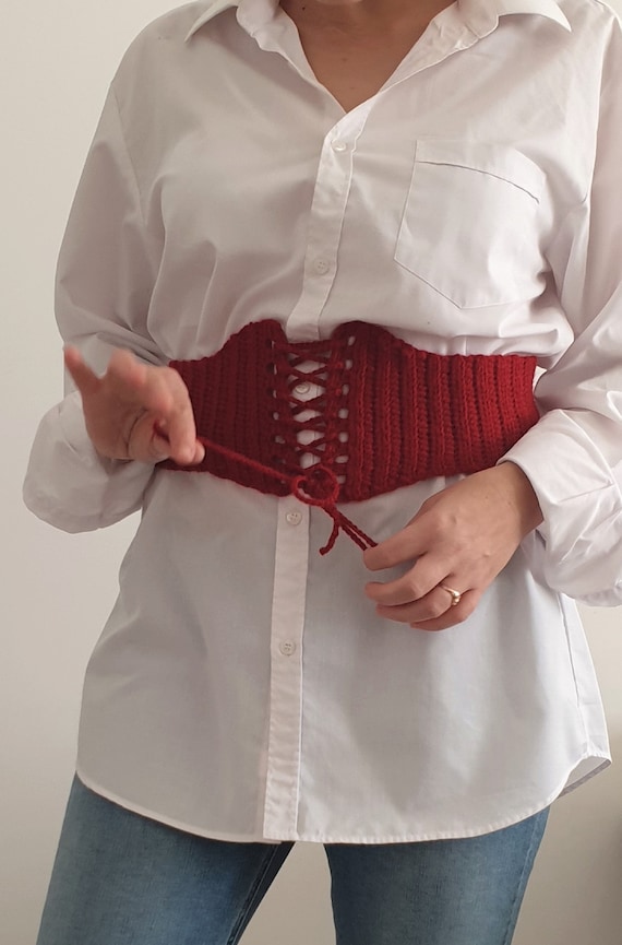 knit corset belt