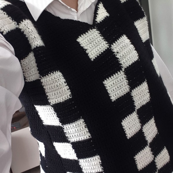 Black Sweater Vest and White Shirt Etsy