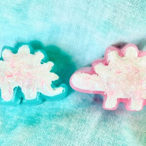 Set of 2 Pink and Blue Cute Deco Dinosaur Gummy Fridge Magnets