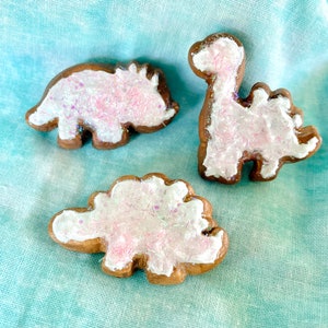 Set of 3 Dino Animal Cracker Frosted Glitter Fridge Magnets