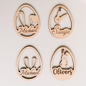 Hase Namensschild Osterdekoration, personalisiertes Osterkorb-Etikett, Gastgeschenk, Tischkarte, Frühlingsdeko #14