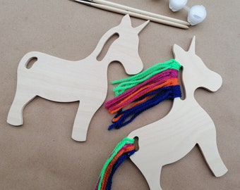 Kit de hilo y colorante artesanal de unicornio, idea de regalo de fiesta de unicornio arcoíris, juego de pintura e hilo artesanal, actividad de fiesta, actividad de aula para niños pequeños