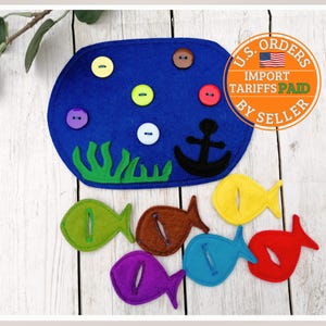 Jouet de boutonnage pour aquarium Montessori pour enfants, motricité fine, entraînement aux boutons, correspondance des couleurs, activité éducative préscolaire à domicile #25