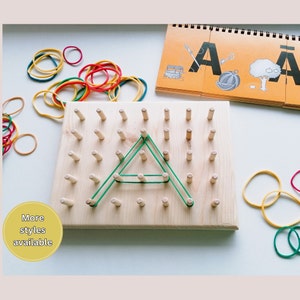 Pin board Wooden Montessori Geoboard, HIGH QUALITY, Educational Learning tool, Montessori Materials, Preschool Curriculum, Toddler gift