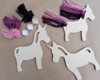 Kits de manualidades de unicornio y caballo para niños - Manualidades navideñas para niñas - Kit de proyecto hecho a mano - Juego de simulación de unicornio y caballo - Kit de bricolaje para niños pequeños