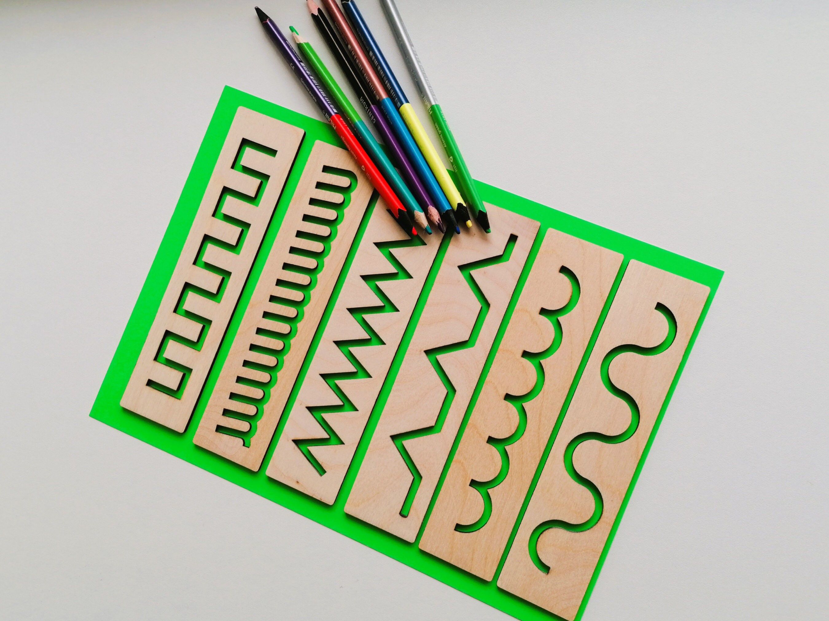 Brain Ruler Stencils Set for Practice Writing, Brain Teaser Boards, Montessori ...