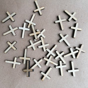50 Rustic Wooden Cross Shape, Little Hollow Cross, Tiny Wooden Cross Cutouts, Cross Outline Cutouts Laser Cut Crosses, Christian Cross Craft