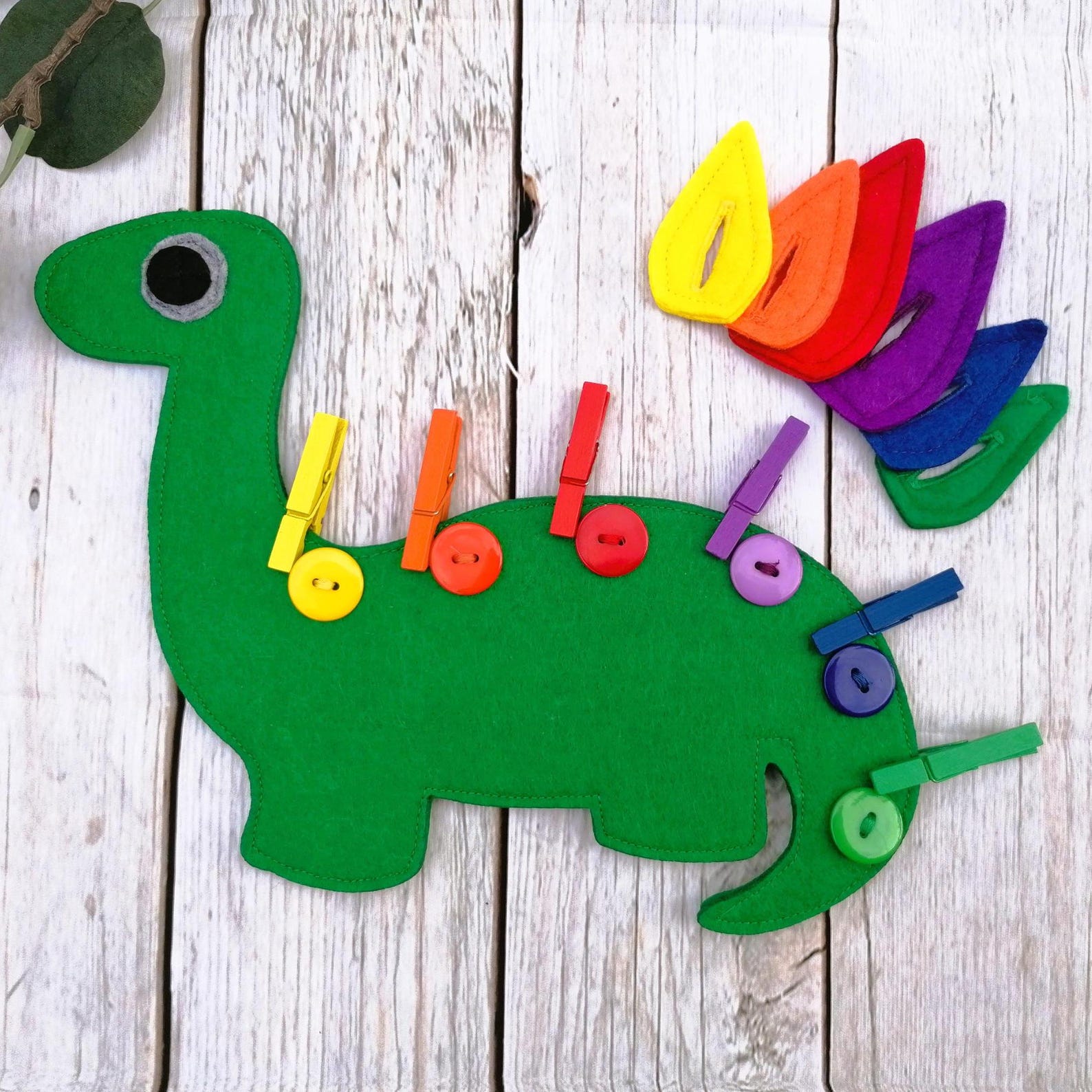 Kids' Montessori Dinosaur Buttonig Toy Fine Motor Skills Button ...