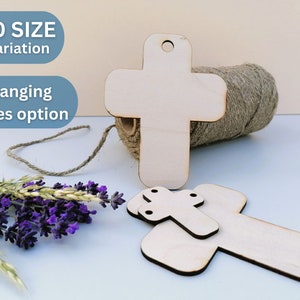 Wooden Cross Plain Christian Cross Craft Shapes Unfinished Blanks for wooden cross signs DIY Craft Blanks Crosses with hole K1