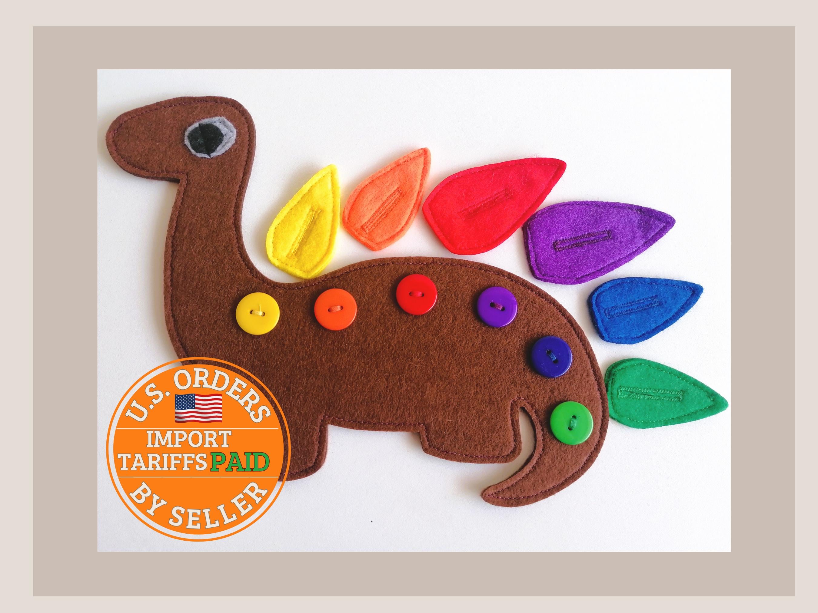 Felt Dinosaur Toy for OT Practice, Occupational Therapy Aid, Handmade ...