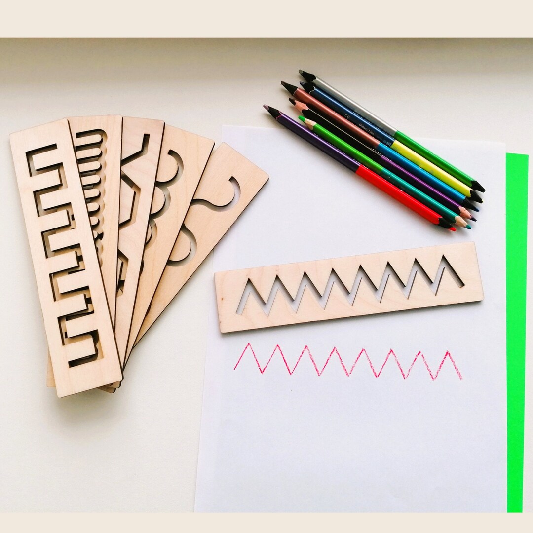 Stencils Set for Practice Writing, Brain Teaser Boards, Montessori