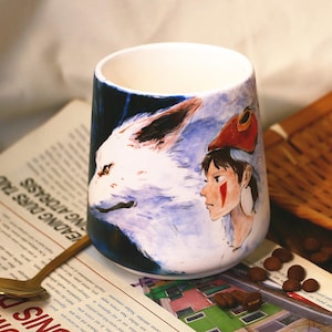 Hand-Painted Anime Princess Ceramic Mug: Perfect for Your Morning Brew!