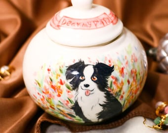 Handmade Custom Pet Portrait Urn – Ceramic Pet Ashes Keepsake