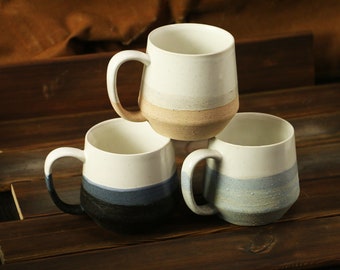 Handgefertigte Keramiktassen, individueller Name / Logo personalisiert, 16 Unzen Kaffeetasse für Kaffeeliebhaber, Tasse mit großem Griff