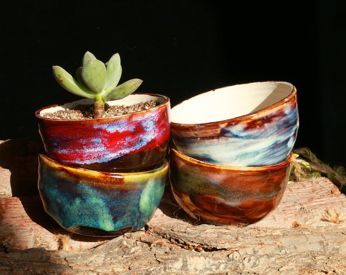 Retro Ceramic Flower Pot, Perfect for Succulents and Small Plants, Handmade Ceramic Planter for Home Decor