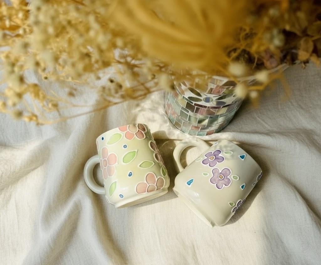 Hand-painted Floral Ceramic Coffee Mug  Custom Pottery, 12 Oz - Etsy