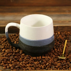 Ręcznie robione kubki ceramiczne, spersonalizowana nazwa/logo, kubek do kawy 16 uncji dla miłośników kawy, kubek z dużym uchwytem zdjęcie 8