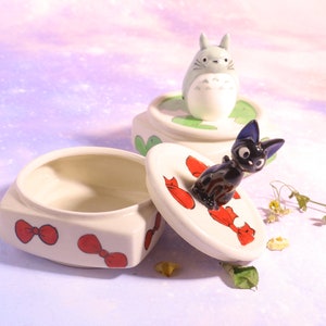 Handmade Anime Pet Urn, Custom Pottery Jewelry Box, Square Ceramic Cremation Keepsake Urn, Personalized Pet Urn For Ashes
