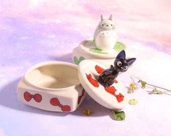 Handmade Anime Pet Urn, Custom Pottery Jewelry Box, Square Ceramic Cremation Keepsake Urn, Personalized Pet Urn For Ashes