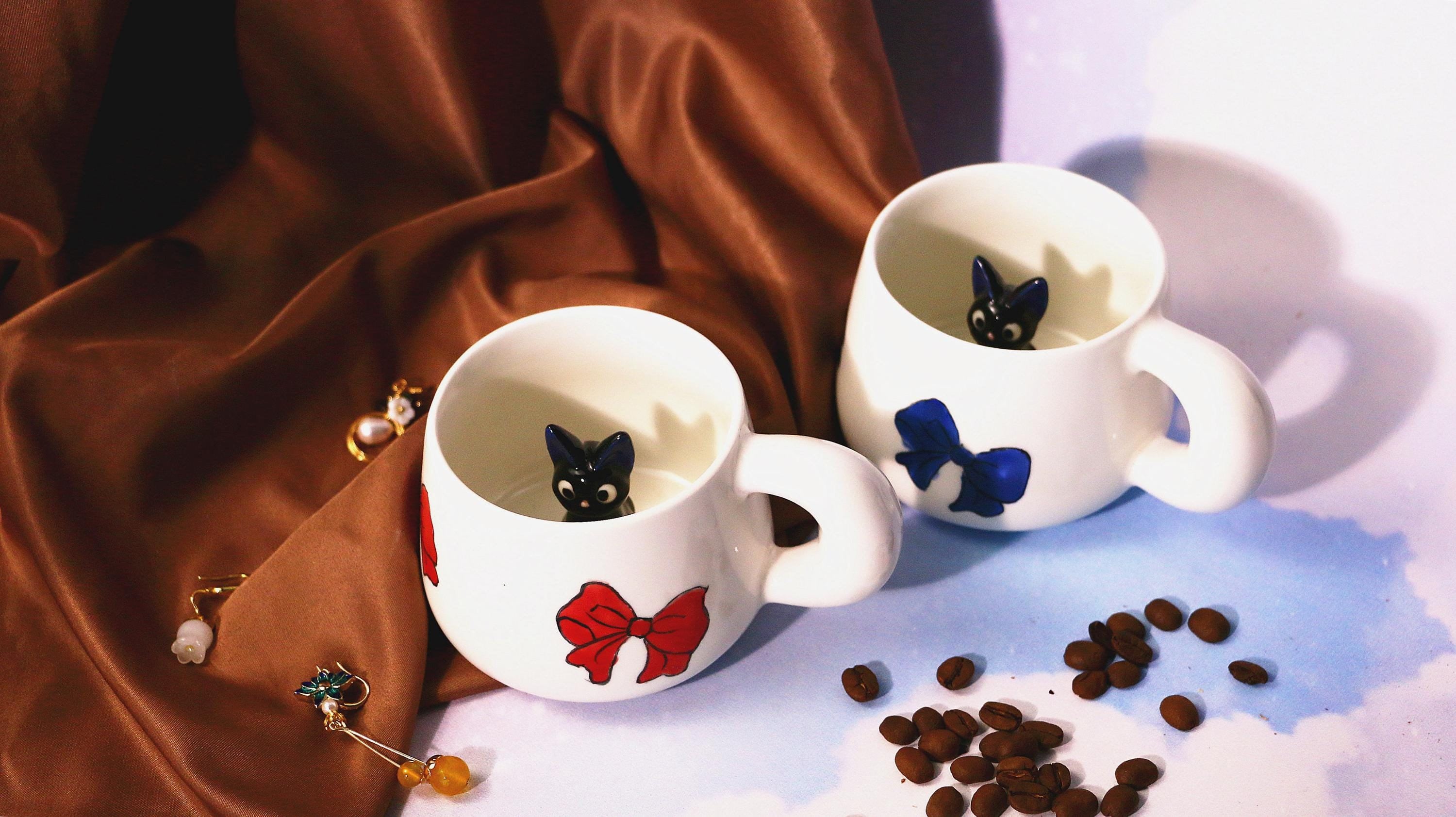 Tasse 3D Personnalisée Chat Peeking (sournois) - Céramique - Fabriqué En France