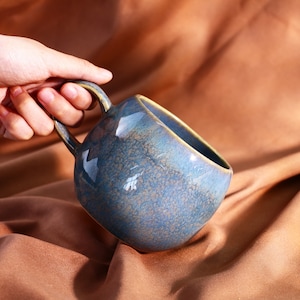 Personalized Handmade Ceramic Mug, Custom Name/Logo Coffee Mug, Pottery Coffee Mug Handmade, Kitchen Decoration Turquoise