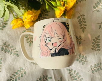 Spy Anime-Inspired Ceramic Mug, Anime Mug With Japanese Anime Art, Personalized Anime Pottery Mug for Anime favor