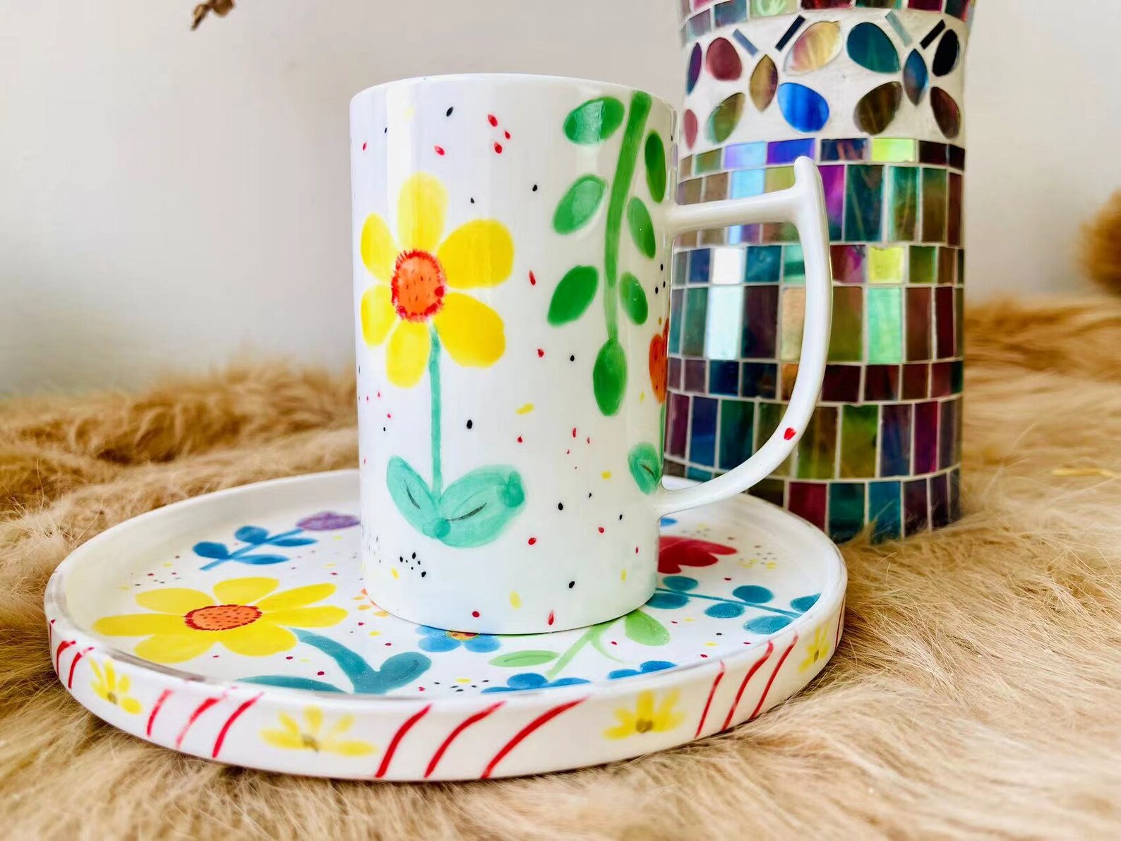 Retro Floral Hand-painted Ceramic Mugs to Brighten Your Day ...