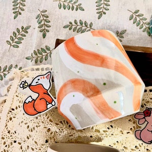 Cute Animals Hand-Painted Ceramic Mugs, Personalized Soft-Hued Pottery Mug for Heartwarming Moments