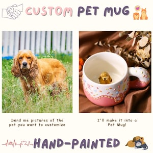 Custom 3D Pet Mug - Handmade Personalized Pet Portrait Cup - Ceramic Dog & Cat Mug - Pet Memorial Gift - Unique Pet Lover Coffee Cup