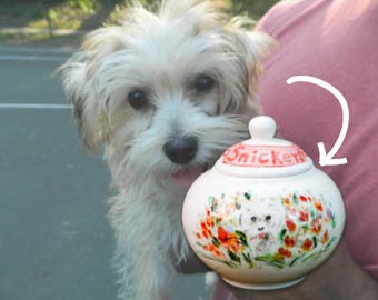Custom Pet Urn, Custom Pet Portrait Urn, Handmade Ceramic Pet Ashes Keepsake, Custom Pottery Pet Memorial Gifts, Dog or Cat Urn