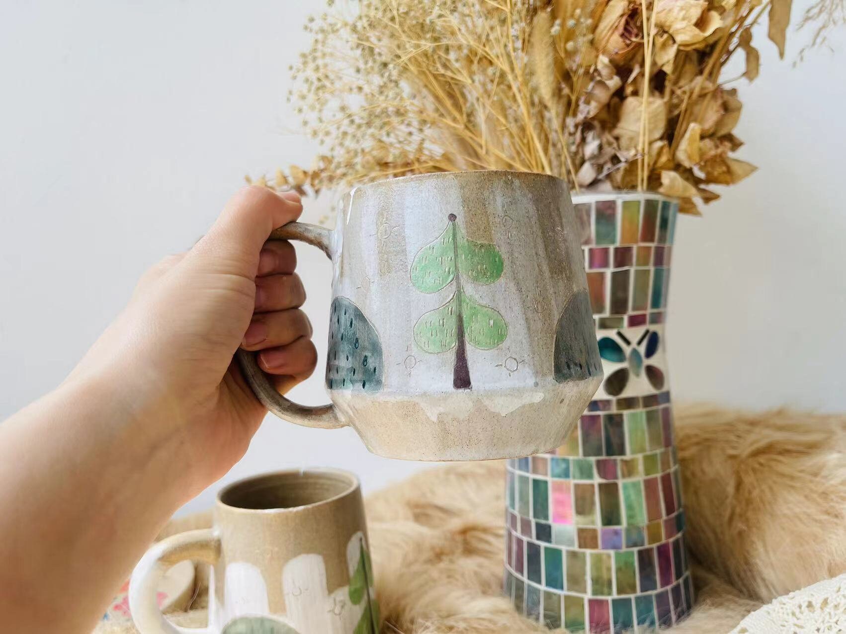 Tree Mug Patterns Lovely Hand-painted Tree Ceramic Mugs to Brighten Your Day ...