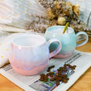 Beautiful Gradient Glaze Ceramic Mug – Handmade Pottery Cup for Coffee & Tea Lovers, Perfect Pottery Gift for Birthdays and Home Decor