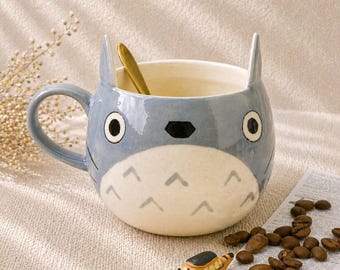 Handmade Forest Friend Ceramic Mug: Whimsical Creature Design