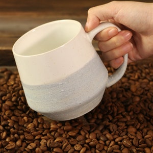 Ręcznie robione kubki ceramiczne, spersonalizowana nazwa/logo, kubek do kawy 16 uncji dla miłośników kawy, kubek z dużym uchwytem zdjęcie 4