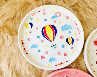 Hand-Painted Ceramic Plates - Whimsical Designs