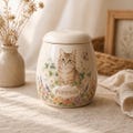 Custom Cat Portrait Ceramic Urn – Handmade Pet Ashes Keepsake – Hand-Painted Memorial Urn for Beloved Pet product logo