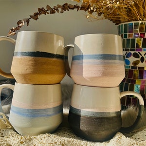 Retro-Designed Two-Color Ceramic Mug, Personalized Dual-Color Pottery Mug for Heartwarming Moments