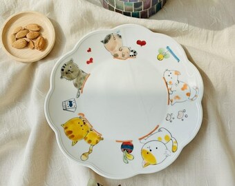 Handmade Ceramic Cat Tray – Personalized Pottery Dinnerware