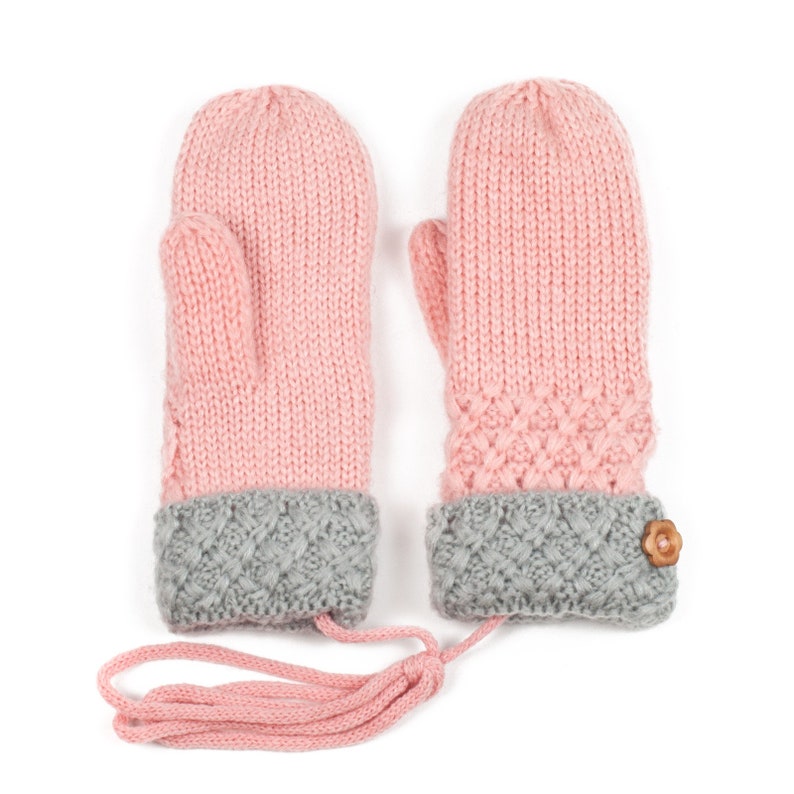 Thick Knitting Mittens Knitted Fingerless Gloves Lovely Winter Warm Baby Kids