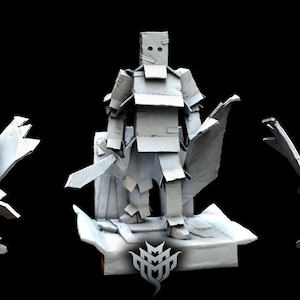 Kartonnen ridder (2 poses) 25 mm (basis) | Miniatuur voor tafelspellen | 3D-geprint harsmodel | Kerkers en draken