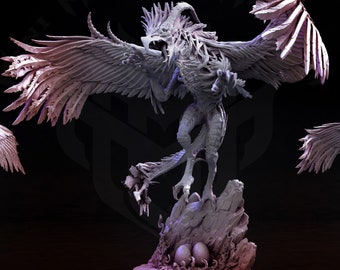 Fénix Corrupto (Base de 75 mm) / Miniatura para juegos de mesa / Modelo impreso en 3D en resina / Calabozos y Dragones