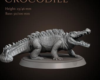 Crocodile Realistic Animal Model 3D Printed | Decorative Display Piece | Beast Companion Figurine | Animals & Creatures Minis
