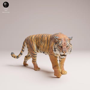 スマトラトラ 1/24 スケール リアルな動物モデル 3D プリント | 装飾ディスプレイピース | 獣の仲間の置物 | 動物の巣のミニチュア