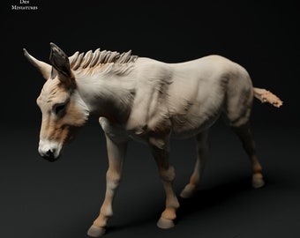 Donkey Scale Realistic Animal Model 3D Printed | Decorative Display Piece | Beast Companion Figurine | Animal Den Miniatures