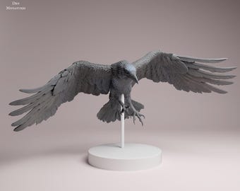 Common Raven 1/6 Scale Realistic Animal Model 3D Printed | Decorative Display Piece | Beast Companion Figurine | Animal Den Miniatures