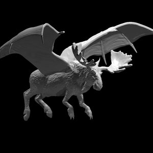Dragon Moose Miniature for Table Top Games : Resin 3D Printed Model