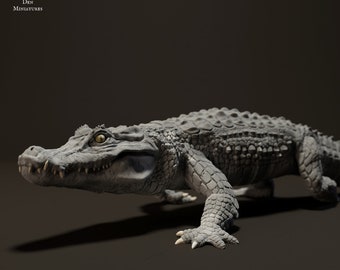Black Caiman 1/24 Scale Realistic Animal Model 3D Printed | Decorative Display Piece | Beast Companion Figurine | Animal Den Miniatures