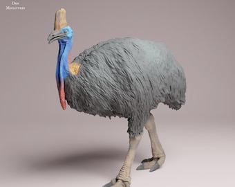 Southern Cassowary 1/24 Scale Realistic Animal Model 3D Printed | Decorative Display Piece | Beast Companion | Animal Den Miniatures